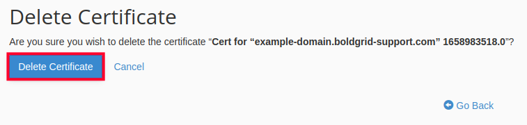 Delete SSL Certificate