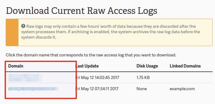 download recent raw logs